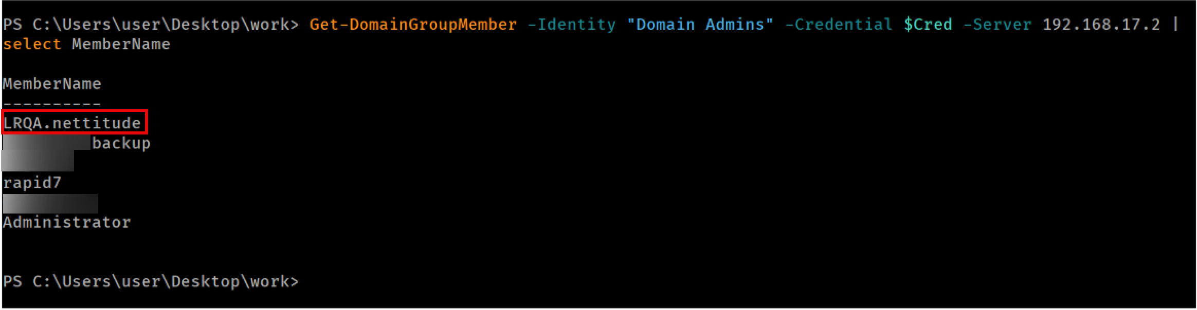 Validating that user was added to Domain Admins